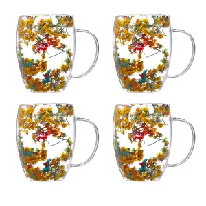 Floral Double Wall Glass Set
